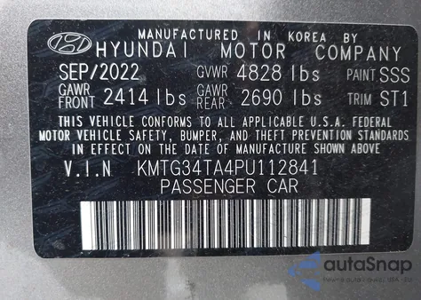 2023 Genesis G70 2.0T Awd из США, поврежденный, VIN KMTG34TA4PU112841